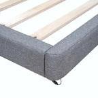 Full Size Upholstered Platform Bed with LED Lights and USB Ports