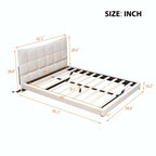 Full Size Upholstered Platform Bed with LED Lights and USB Ports