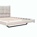 Full Size Upholstered Platform Bed with LED Lights and USB Ports