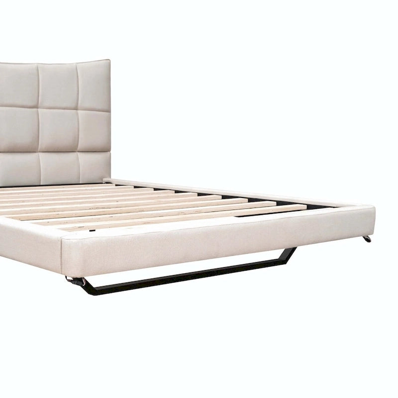 Full Size Upholstered Platform Bed with LED Lights and USB Ports