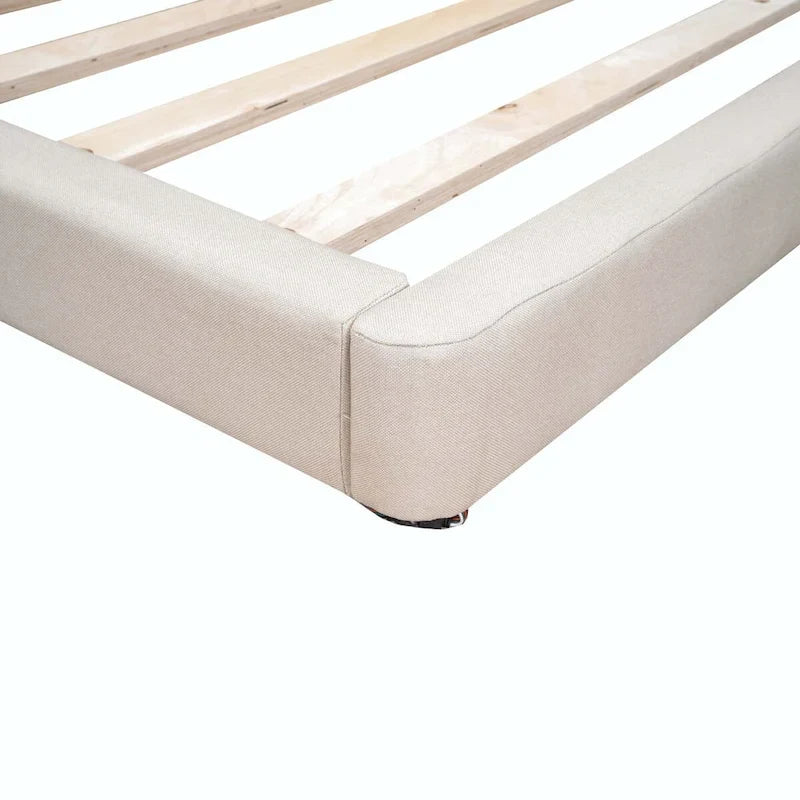Full Size Upholstered Platform Bed with LED Lights and USB Ports