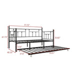 Metal Daybed Frame Twin Size Platform with trundle