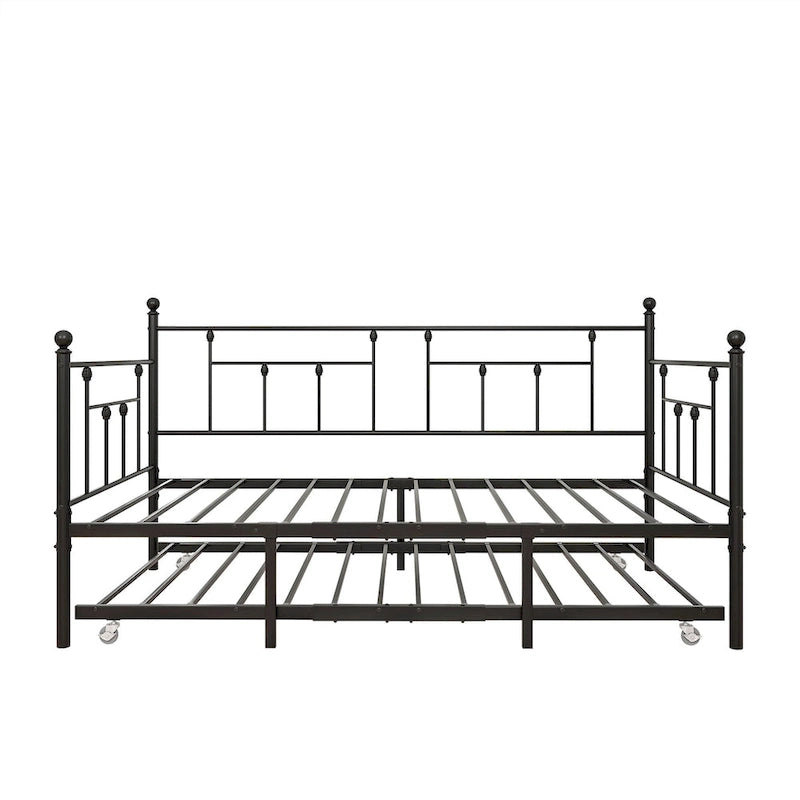 Metal Daybed Frame Twin Size Platform with trundle