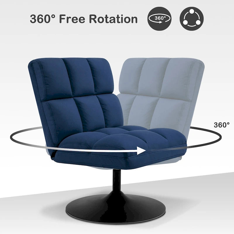 Modern Swivel Accent Chair – Upholstered Armless Leisure Chair
