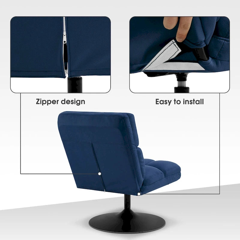 Modern Swivel Accent Chair – Upholstered Armless Leisure Chair
