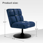 Modern Swivel Accent Chair – Upholstered Armless Leisure Chair