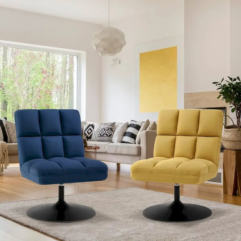 Modern Swivel Accent Chair – Upholstered Armless Leisure Chair