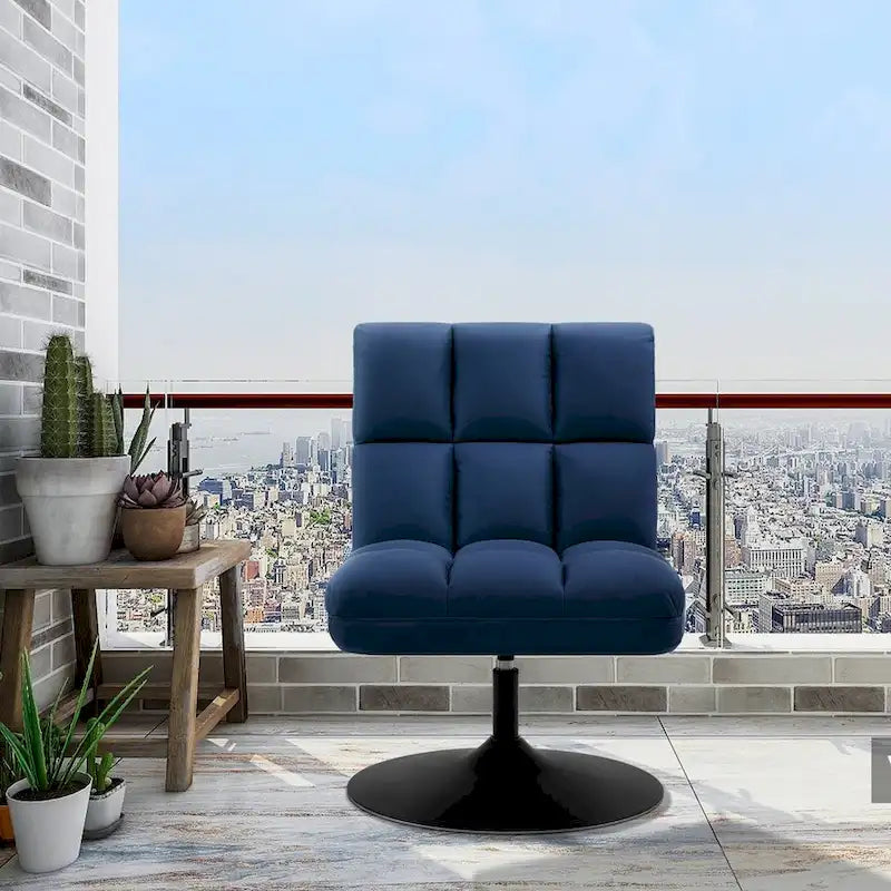 Modern Swivel Accent Chair – Upholstered Armless Leisure Chair