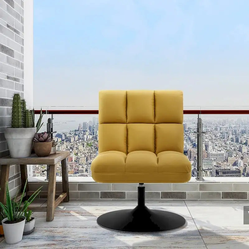 Modern Swivel Accent Chair – Upholstered Armless Leisure Chair