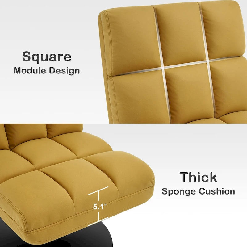Modern Swivel Accent Chair – Upholstered Armless Leisure Chair