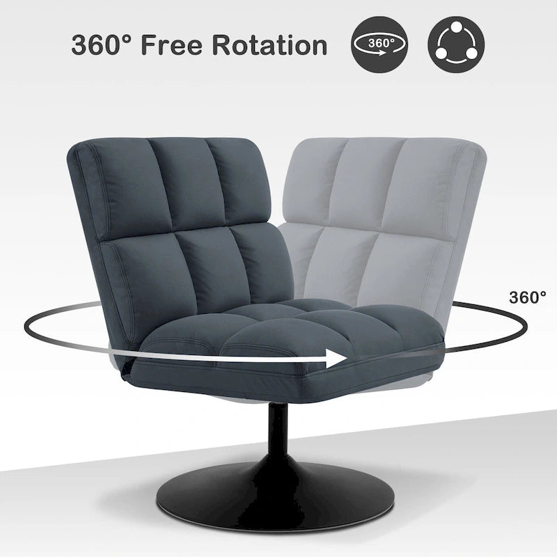 Modern Swivel Accent Chair – Upholstered Armless Leisure Chair