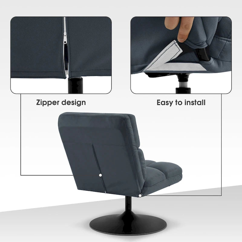 Modern Swivel Accent Chair – Upholstered Armless Leisure Chair