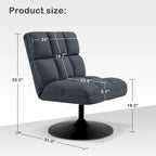 Modern Swivel Accent Chair – Upholstered Armless Leisure Chair