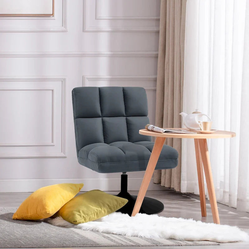 Modern Swivel Accent Chair – Upholstered Armless Leisure Chair