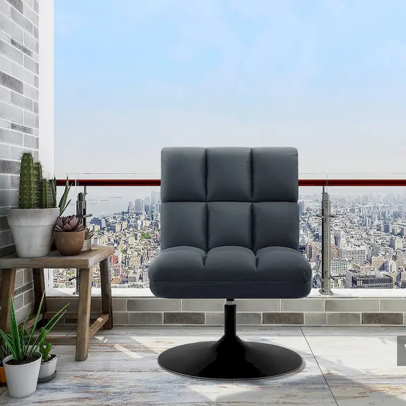 Modern Swivel Accent Chair – Upholstered Armless Leisure Chair