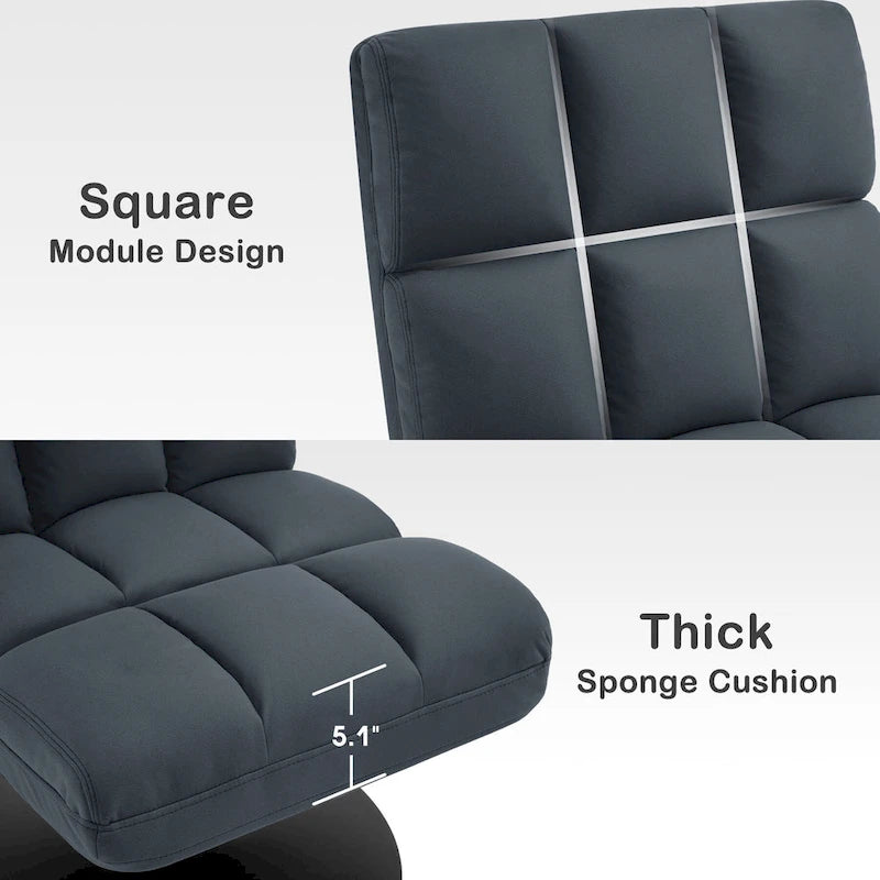 Modern Swivel Accent Chair – Upholstered Armless Leisure Chair