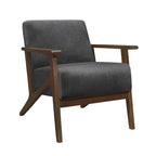 32" Transitional Velvet Accent Armchair, Rubberwood Frame, Pocket Coil, 300 lbs
