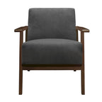 32" Transitional Velvet Accent Armchair, Rubberwood Frame, Pocket Coil, 300 lbs