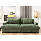 Extra Large Corduroy Sleeper Sofa, Double Chaise, Converts to Twin Bed, Modern Living Room