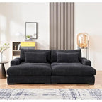 Extra Large Corduroy Sleeper Sofa, Double Chaise, Converts to Twin Bed, Modern Living Room