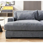 Extra Large Corduroy Sleeper Sofa, Double Chaise, Converts to Twin Bed, Modern Living Room