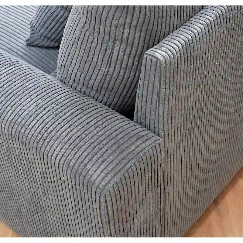 Extra Large Corduroy Sleeper Sofa, Double Chaise, Converts to Twin Bed, Modern Living Room