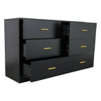 Modern 6-Drawer Dresser for Bedroom - Ample Storage Wide Chest of Drawers, Sturdy & Safe