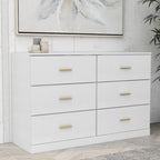 Modern 6-Drawer Dresser for Bedroom - Ample Storage Wide Chest of Drawers, Sturdy & Safe