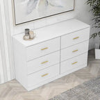 Modern 6-Drawer Dresser for Bedroom - Ample Storage Wide Chest of Drawers, Sturdy & Safe