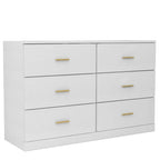 Modern 6-Drawer Dresser for Bedroom - Ample Storage Wide Chest of Drawers, Sturdy & Safe
