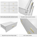 Modern 6-Drawer Dresser for Bedroom - Ample Storage Wide Chest of Drawers, Sturdy & Safe