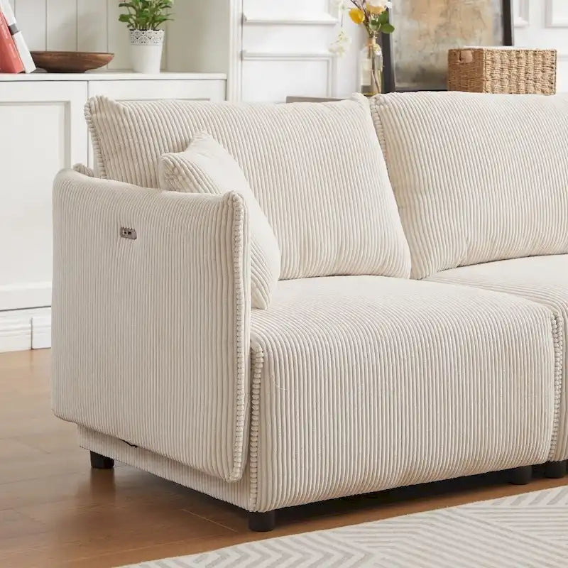 106" Modular Corduroy Sectional Sofa, Multi-Piece Combination, Modern Minimalist Style