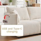 106" Modular Corduroy Sectional Sofa, Multi-Piece Combination, Modern Minimalist Style