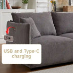 106" Modular Corduroy Sectional Sofa, Multi-Piece Combination, Modern Minimalist Style