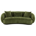 Modern Curved Fabric Sofa, Fixed Cushions, Sinuous Spring Support, 90"W