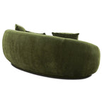 Modern Curved Fabric Sofa, Fixed Cushions, Sinuous Spring Support, 90"W
