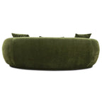 Modern Curved Fabric Sofa, Fixed Cushions, Sinuous Spring Support, 90"W