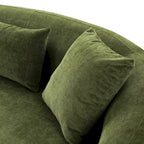 Modern Curved Fabric Sofa, Fixed Cushions, Sinuous Spring Support, 90"W