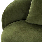 Modern Curved Fabric Sofa, Fixed Cushions, Sinuous Spring Support, 90"W
