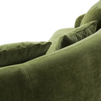 Modern Curved Fabric Sofa, Fixed Cushions, Sinuous Spring Support, 90"W