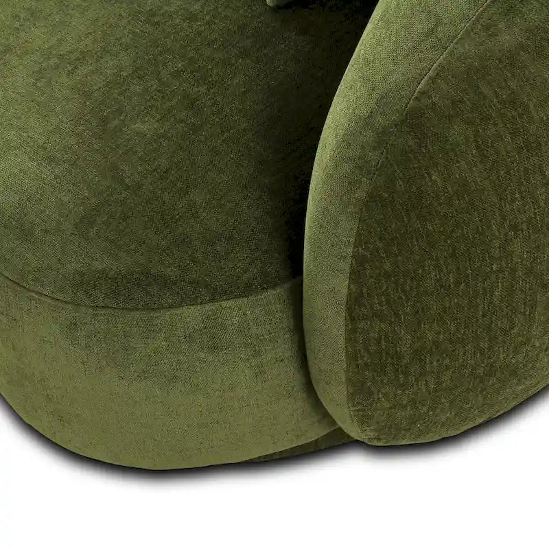 Modern Curved Fabric Sofa, Fixed Cushions, Sinuous Spring Support, 90"W