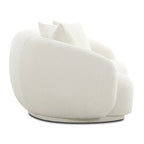 Modern Curved Fabric Sofa, Fixed Cushions, Sinuous Spring Support, 90"W