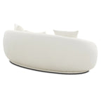 Modern Curved Fabric Sofa, Fixed Cushions, Sinuous Spring Support, 90"W