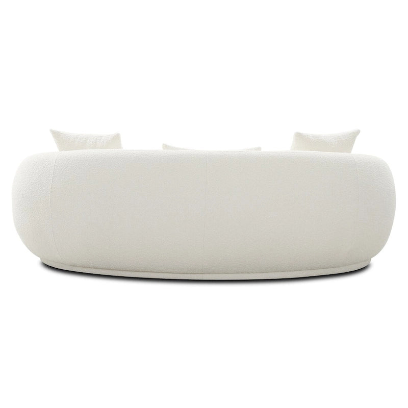 Modern Curved Fabric Sofa, Fixed Cushions, Sinuous Spring Support, 90"W