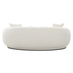 Modern Curved Fabric Sofa, Fixed Cushions, Sinuous Spring Support, 90"W
