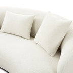 Modern Curved Fabric Sofa, Fixed Cushions, Sinuous Spring Support, 90"W