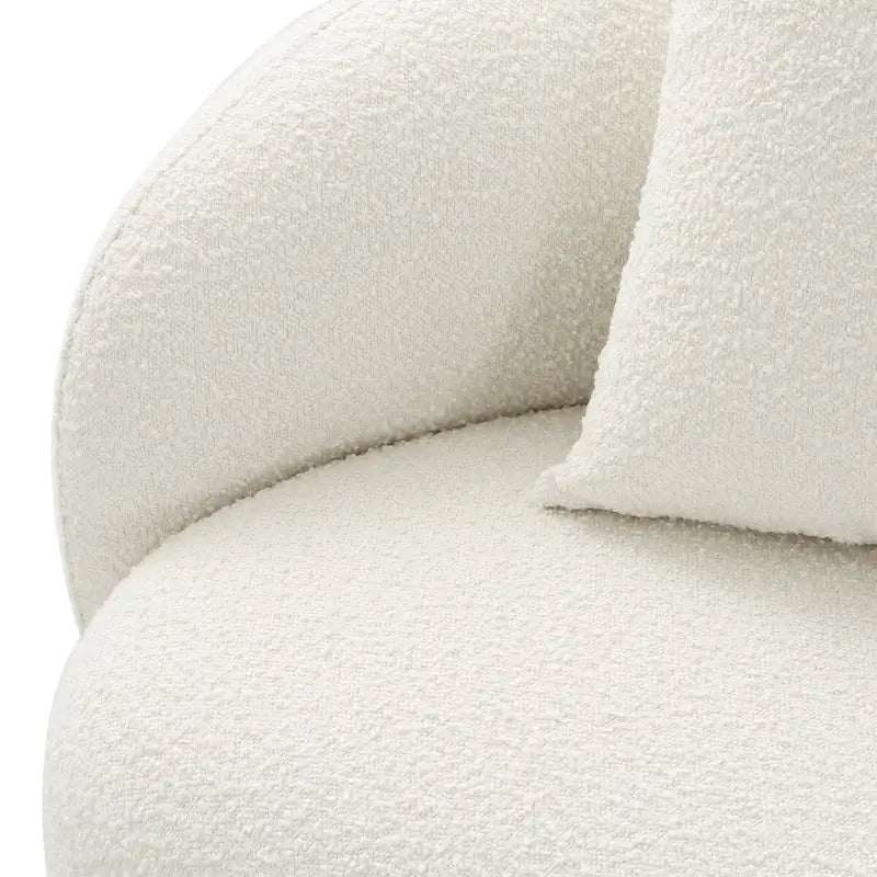Modern Curved Fabric Sofa, Fixed Cushions, Sinuous Spring Support, 90"W