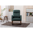 Mid-Century Modern Upholstered Rocking Chair, High Back, Solid Wood Frame, 300 lbs