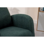 Mid-Century Modern Upholstered Rocking Chair, High Back, Solid Wood Frame, 300 lbs