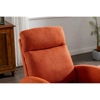 Mid-Century Modern Upholstered Rocking Chair, High Back, Solid Wood Frame, 300 lbs